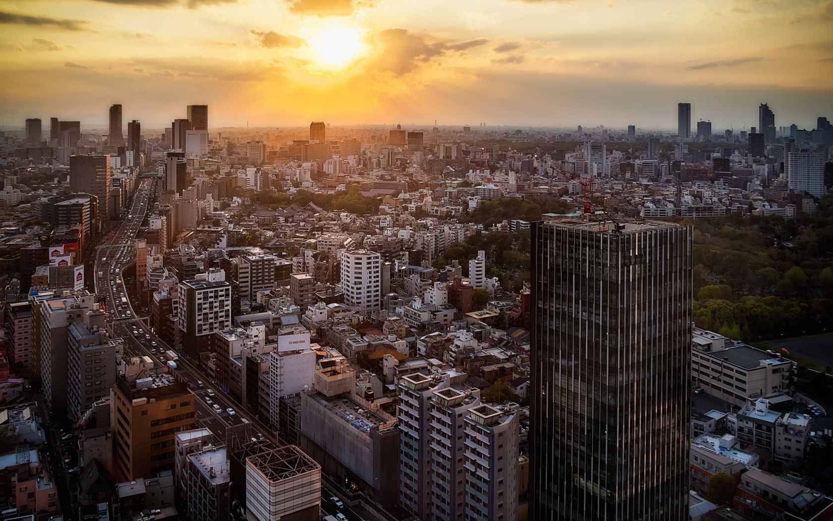 Fondo de pantalla Sunset Over Tokyo 1680x1050