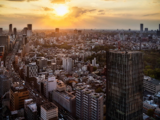 Fondo de pantalla Sunset Over Tokyo 320x240