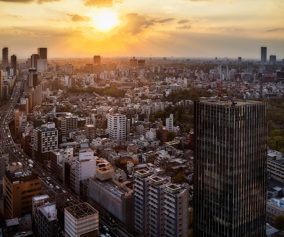 Fondo de pantalla Sunset Over Tokyo 960x800