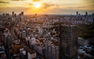 Kostenloses Sunset Over Tokyo Wallpaper für Android, iPhone und iPad