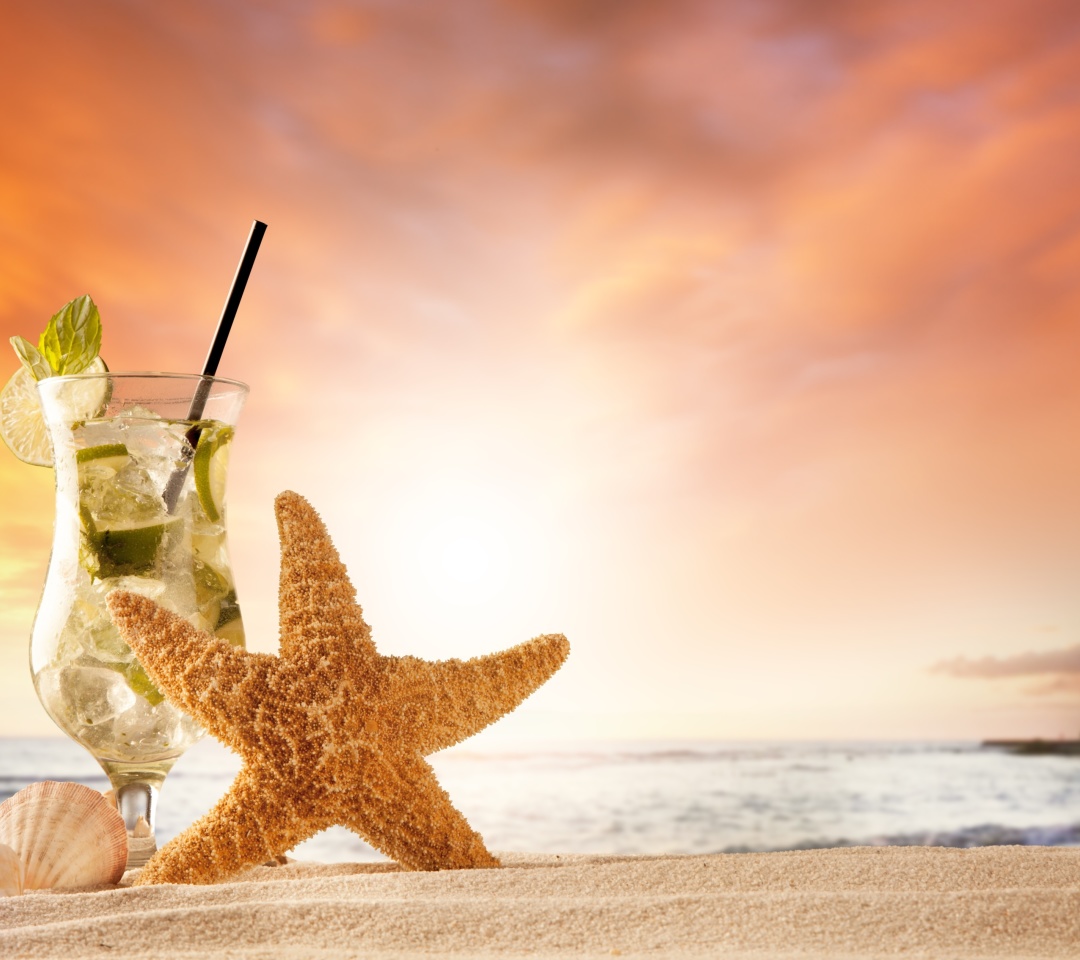 Обои Beach Drinks Cocktail 1080x960