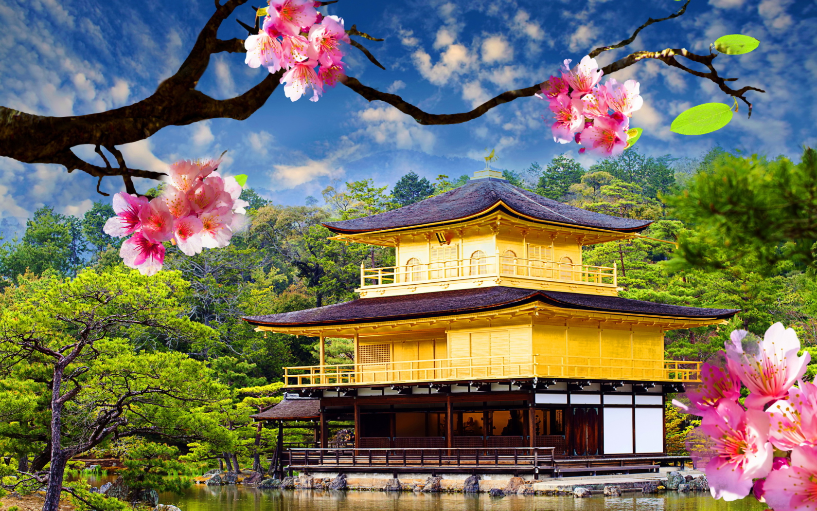 Sfondi Golden Pavilion - Kinkaku-Ji 1680x1050