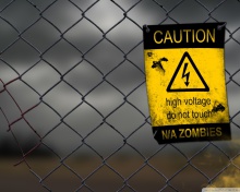 Обои Caution Zombies, High voltage do not touch 220x176