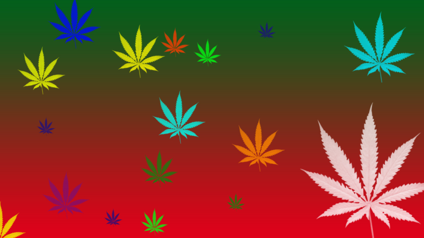 Screenshot №1 pro téma Weed Colours 1366x768
