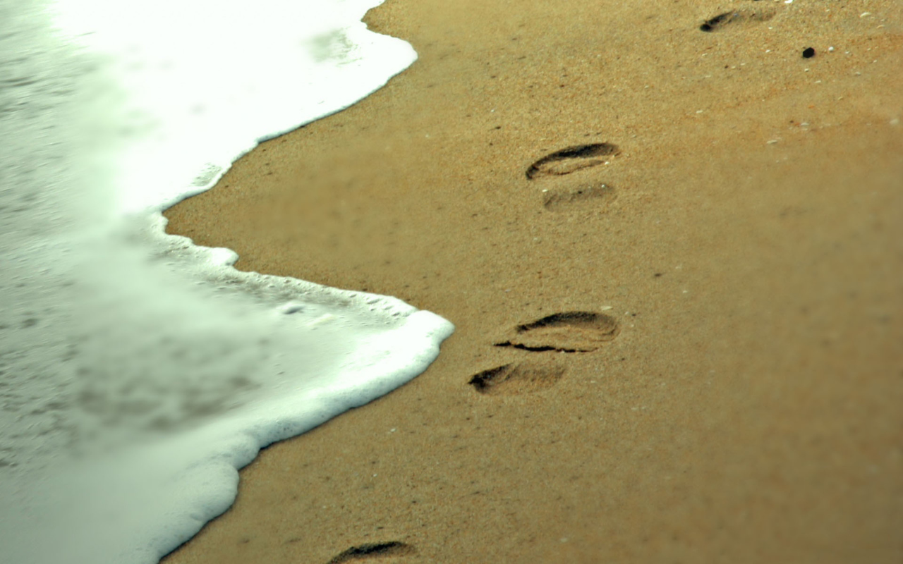 Screenshot №1 pro téma Footprints On Sand 1280x800