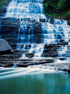 Das Albion Falls cascade waterfall in Hamilton, Ontario, Canada Wallpaper 240x320