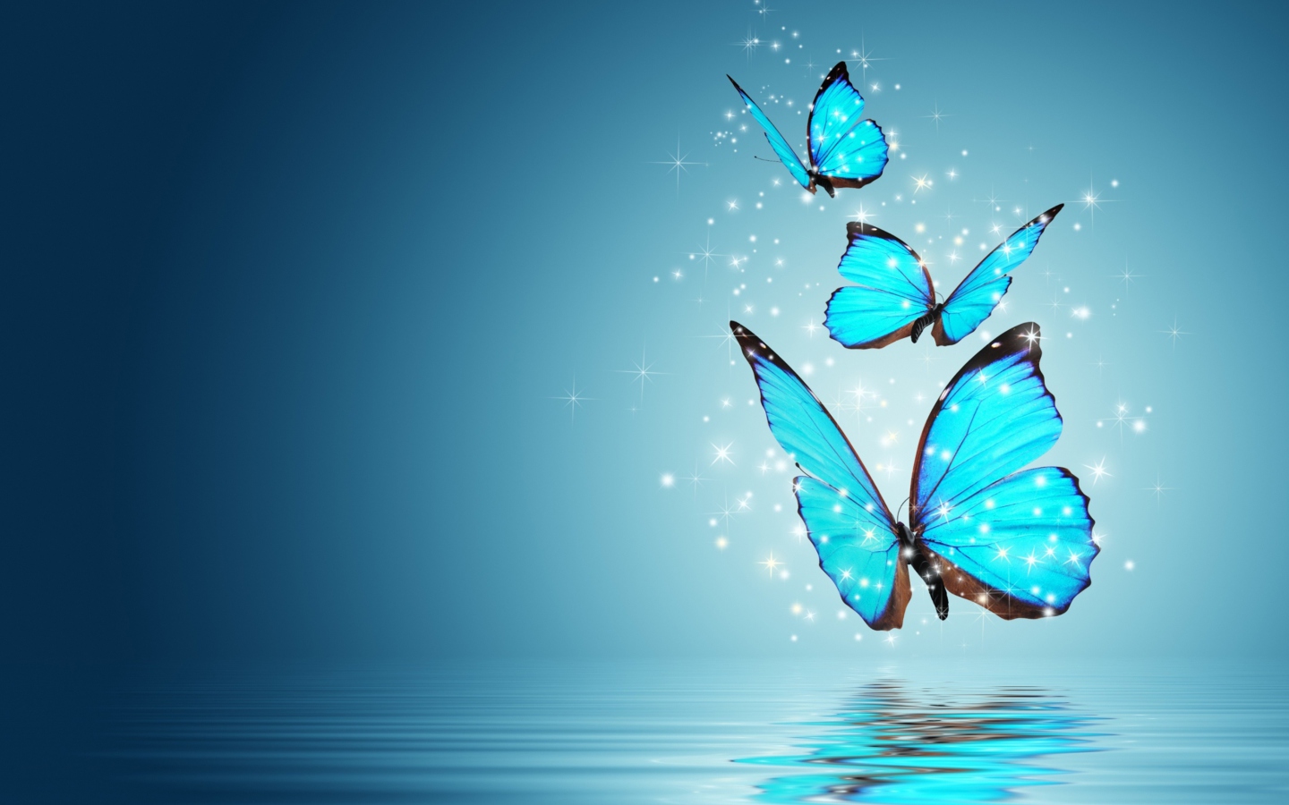 Screenshot №1 pro téma Blue Butterflies 1440x900