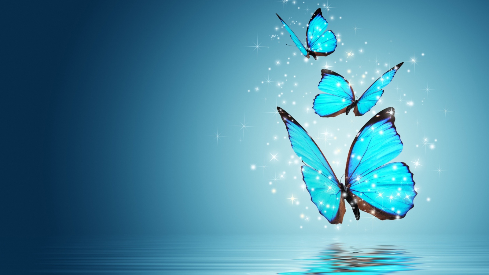 Screenshot №1 pro téma Blue Butterflies 1600x900