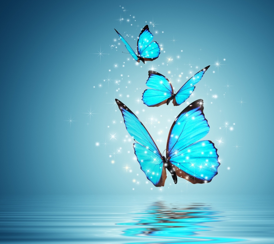 Blue Butterflies wallpaper 960x854