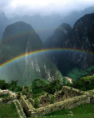 Rainbow Over Machu Picchu - Obrázkek zdarma pro 132x176