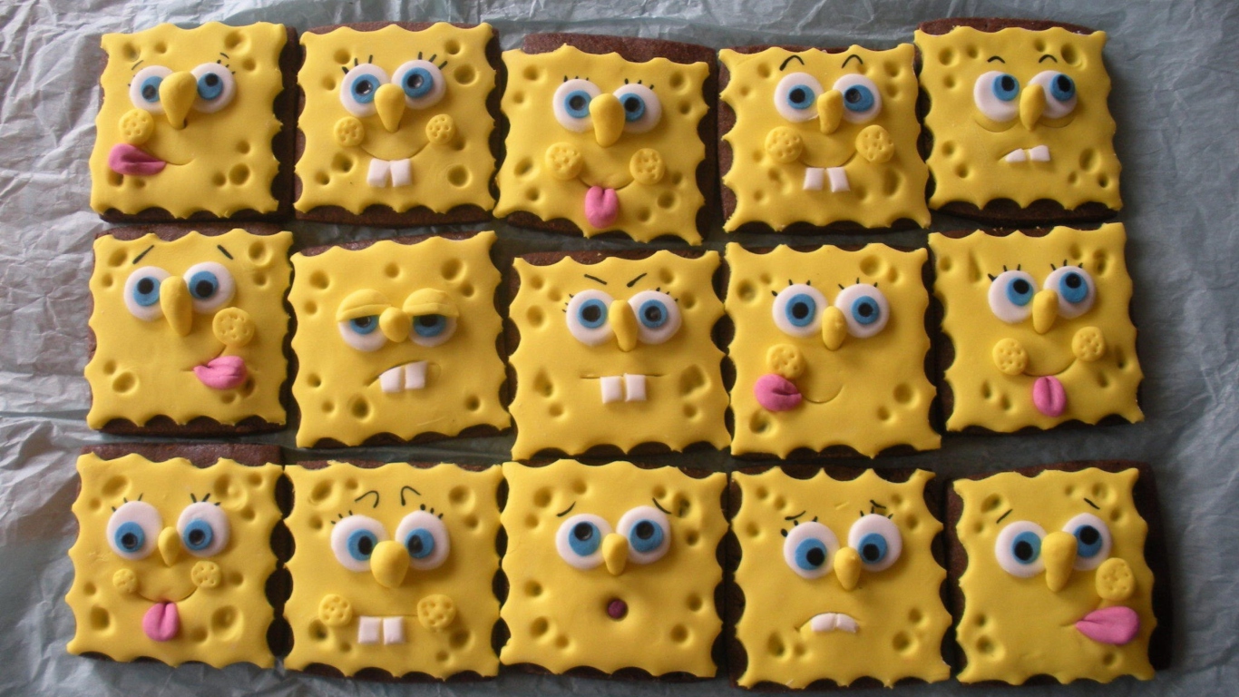 Spongebop Squarepants Cookies wallpaper 1366x768