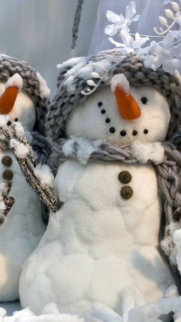 Fondo de pantalla Cute Snowmen 360x640