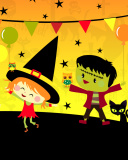 Das Halloween Trick or treating Party Wallpaper 128x160