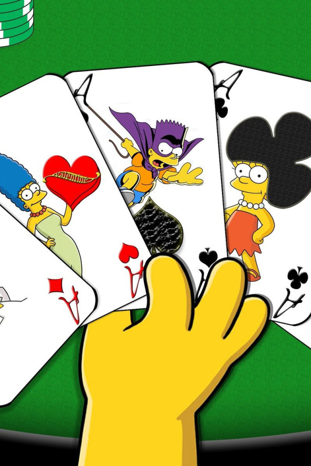 Обои Simpsons Cards 640x960