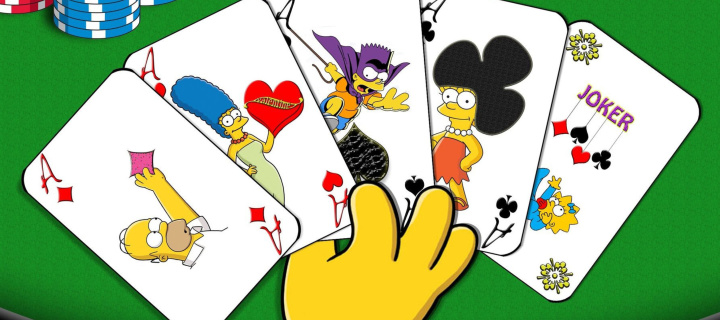 Fondo de pantalla Simpsons Cards 720x320