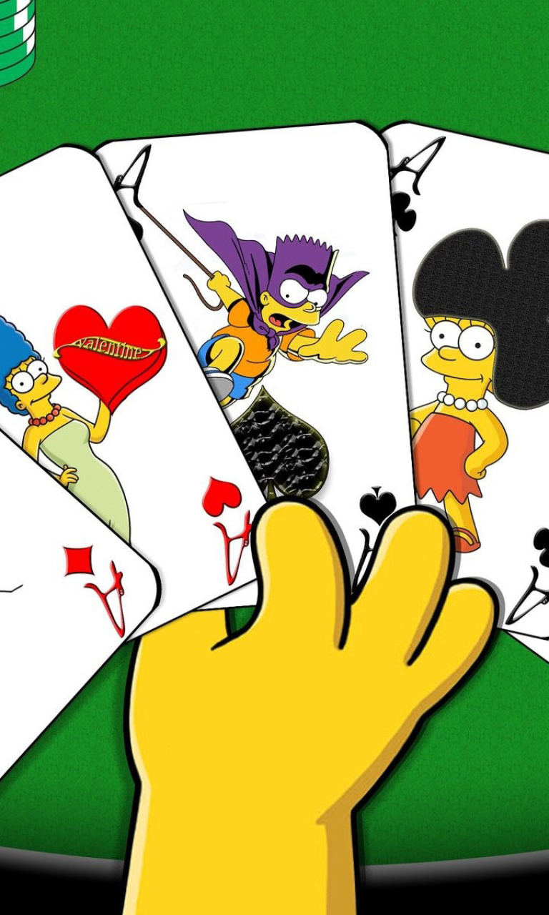 Das Simpsons Cards Wallpaper 768x1280