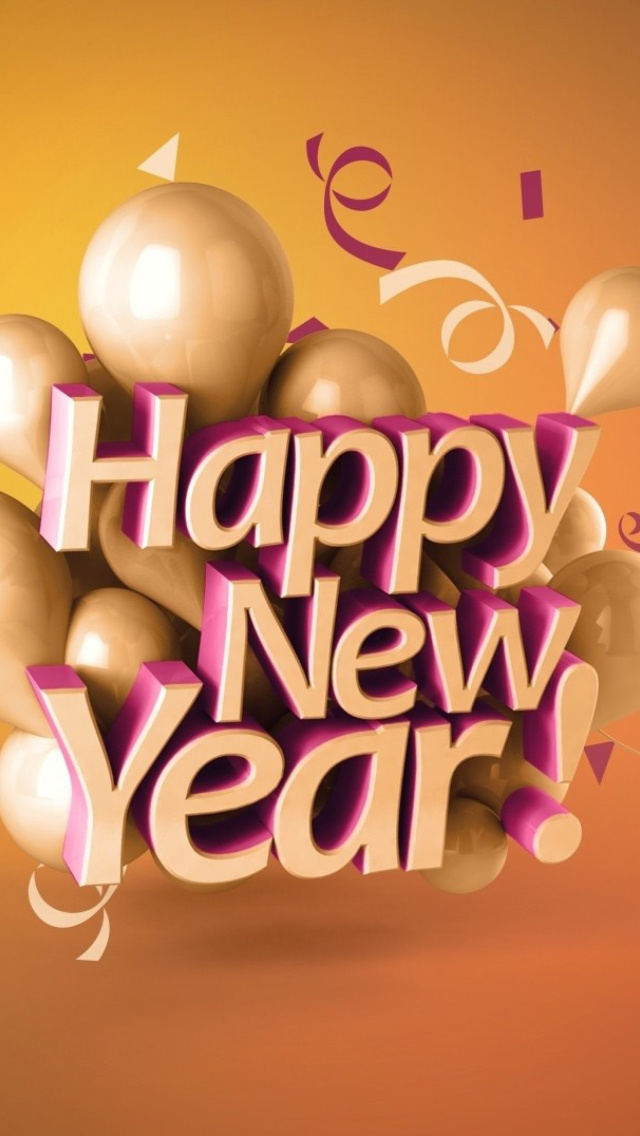 Sfondi Happy New Year Good Luck Quote 640x1136