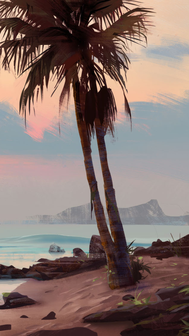 Fondo de pantalla Tropical Painting 640x1136