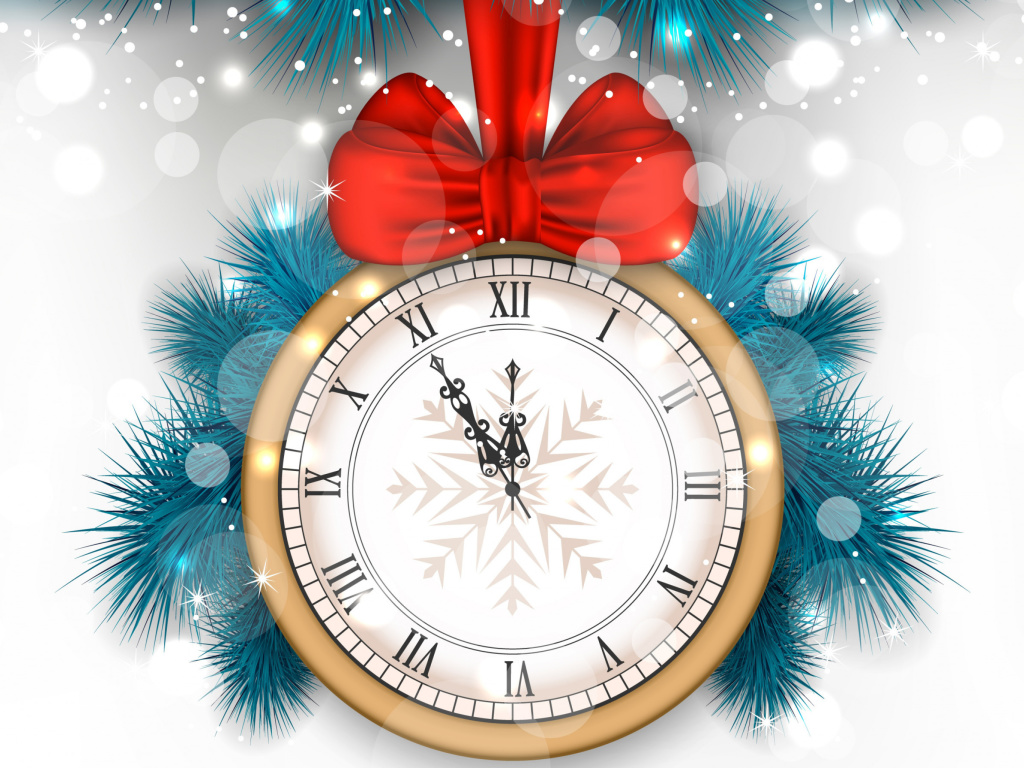 Sfondi New Year Clock 1024x768