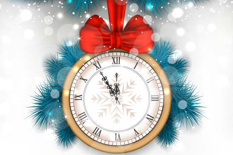 Fondo de pantalla New Year Clock 480x320