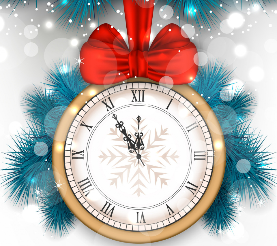 Обои New Year Clock 960x854