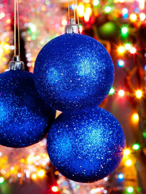 Screenshot №1 pro téma Blue Christmas Tree Balls 480x640