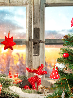 Fondo de pantalla Christmas Window Home Decor 240x320