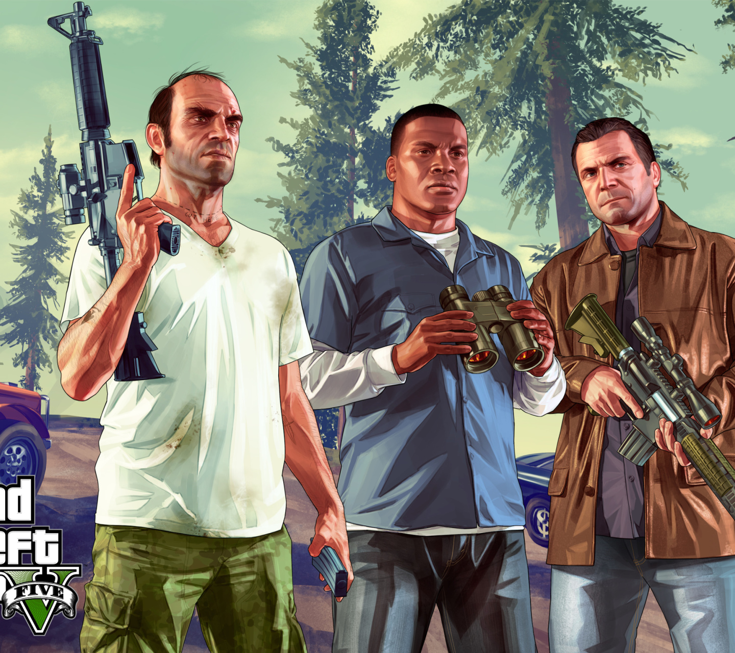 Das Grand Theft Auto V Gangsters Wallpaper 1440x1280
