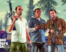 Обои Grand Theft Auto V Gangsters 220x176