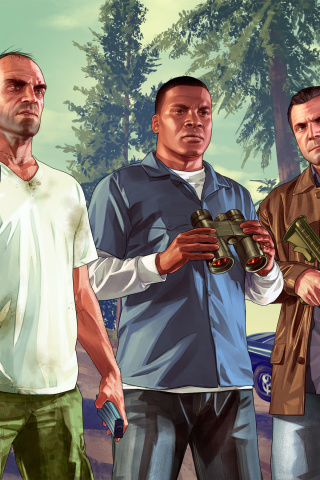 Fondo de pantalla Grand Theft Auto V Gangsters 320x480