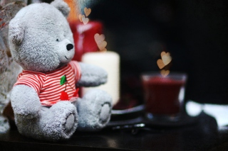 Lovely Grey Teddy Bear - Obrázkek zdarma pro 176x144