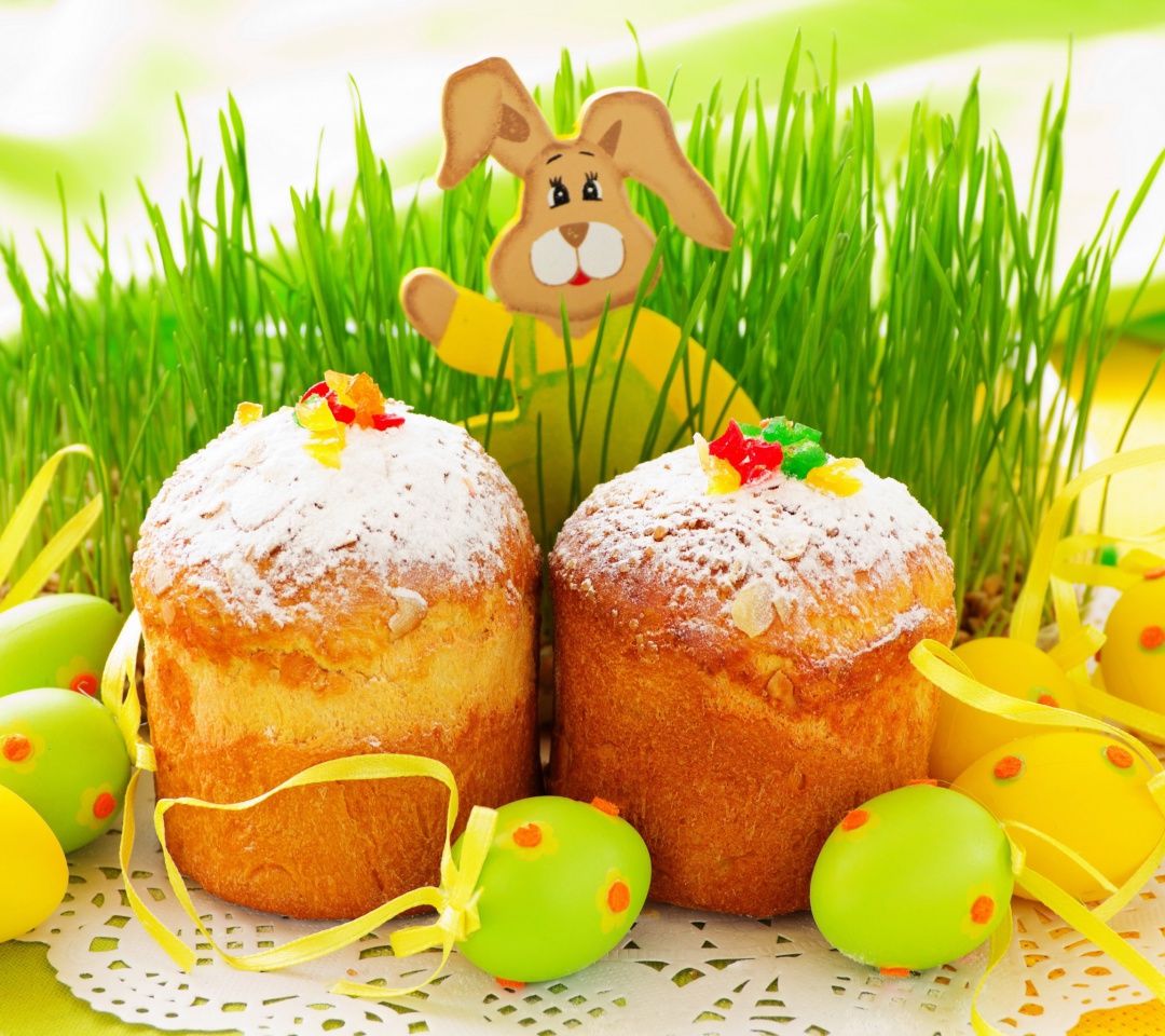 Fondo de pantalla Easter Wish and Eggs 1080x960