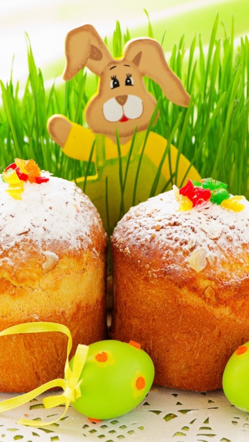 Fondo de pantalla Easter Wish and Eggs 360x640