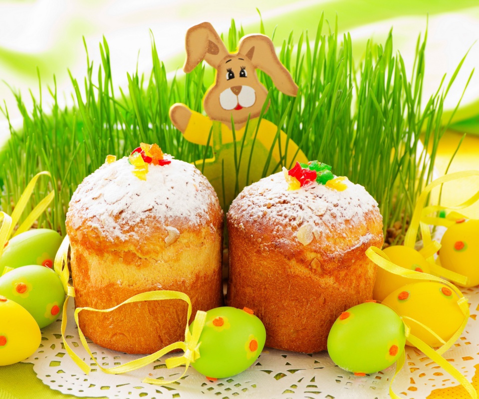 Das Easter Wish and Eggs Wallpaper 960x800