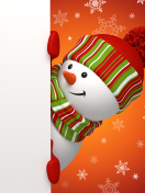 Snowman Waiting For New Year wallpaper 132x176