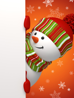 Das Snowman Waiting For New Year Wallpaper 240x320