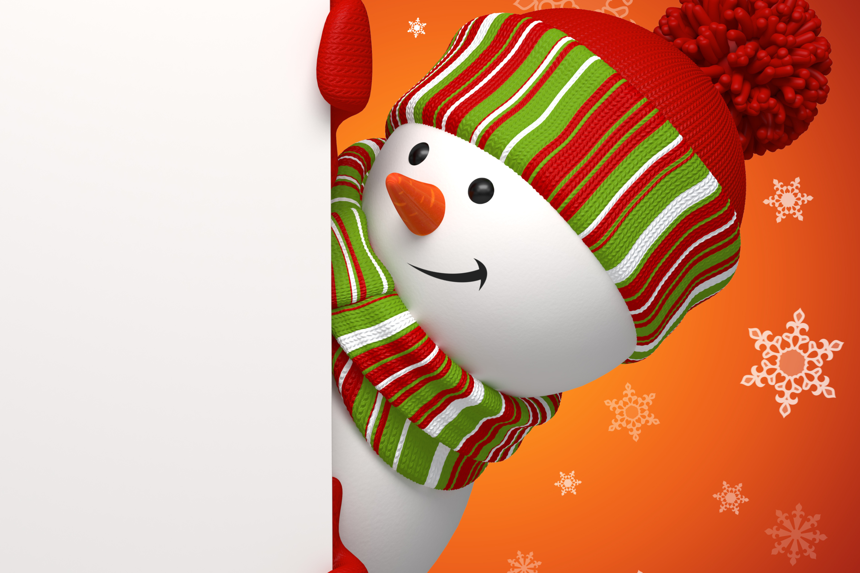 Das Snowman Waiting For New Year Wallpaper 2880x1920