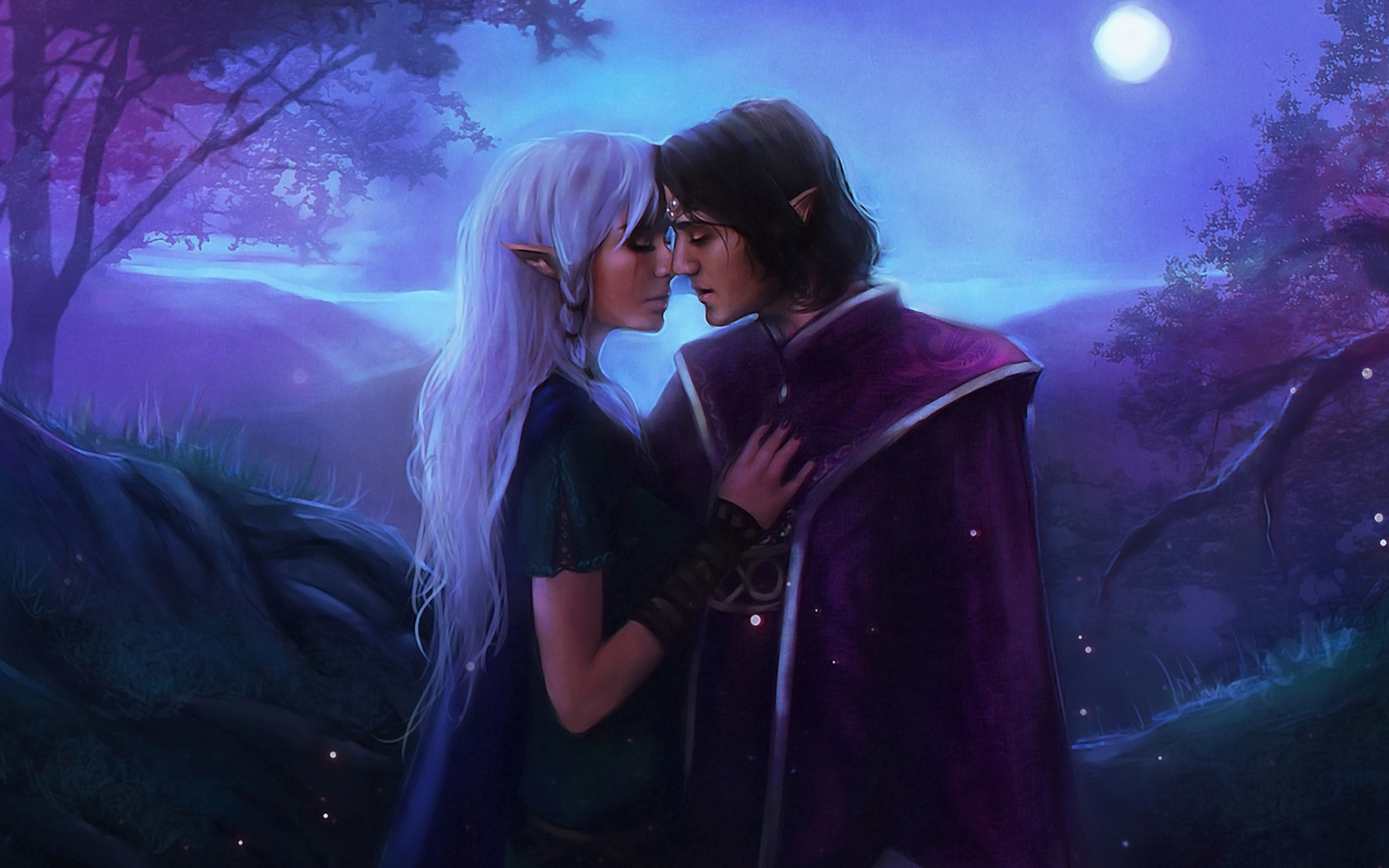 Screenshot №1 pro téma Love In Moonlight Fantasy 1680x1050