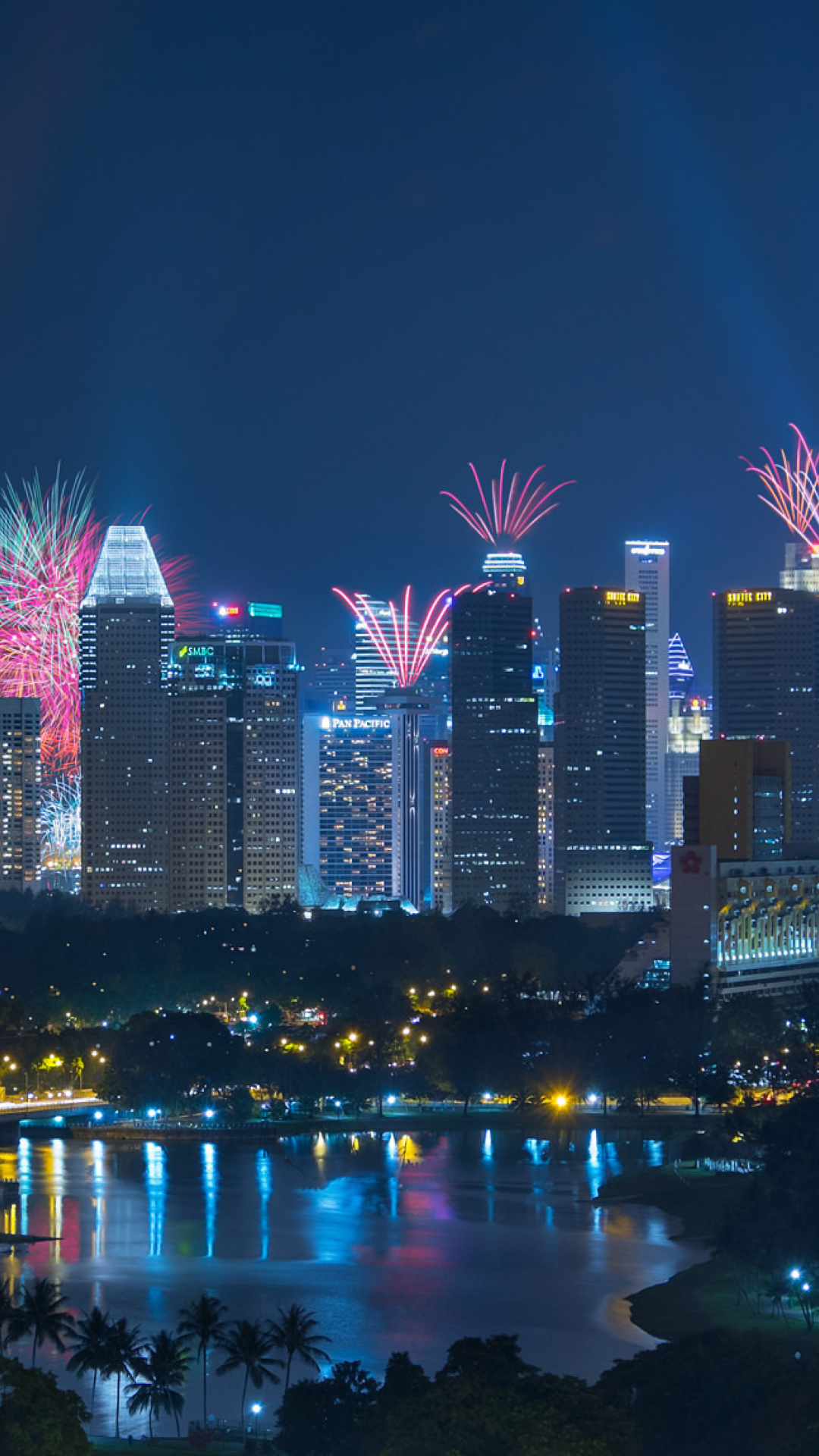 Fondo de pantalla Singapore Fireworks 1080x1920