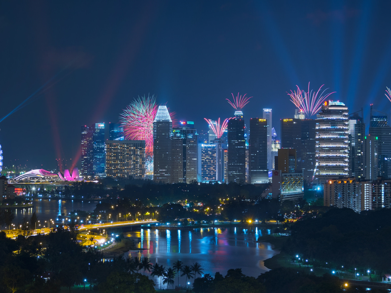 Das Singapore Fireworks Wallpaper 1280x960