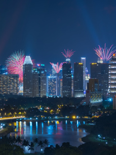 Sfondi Singapore Fireworks 240x320