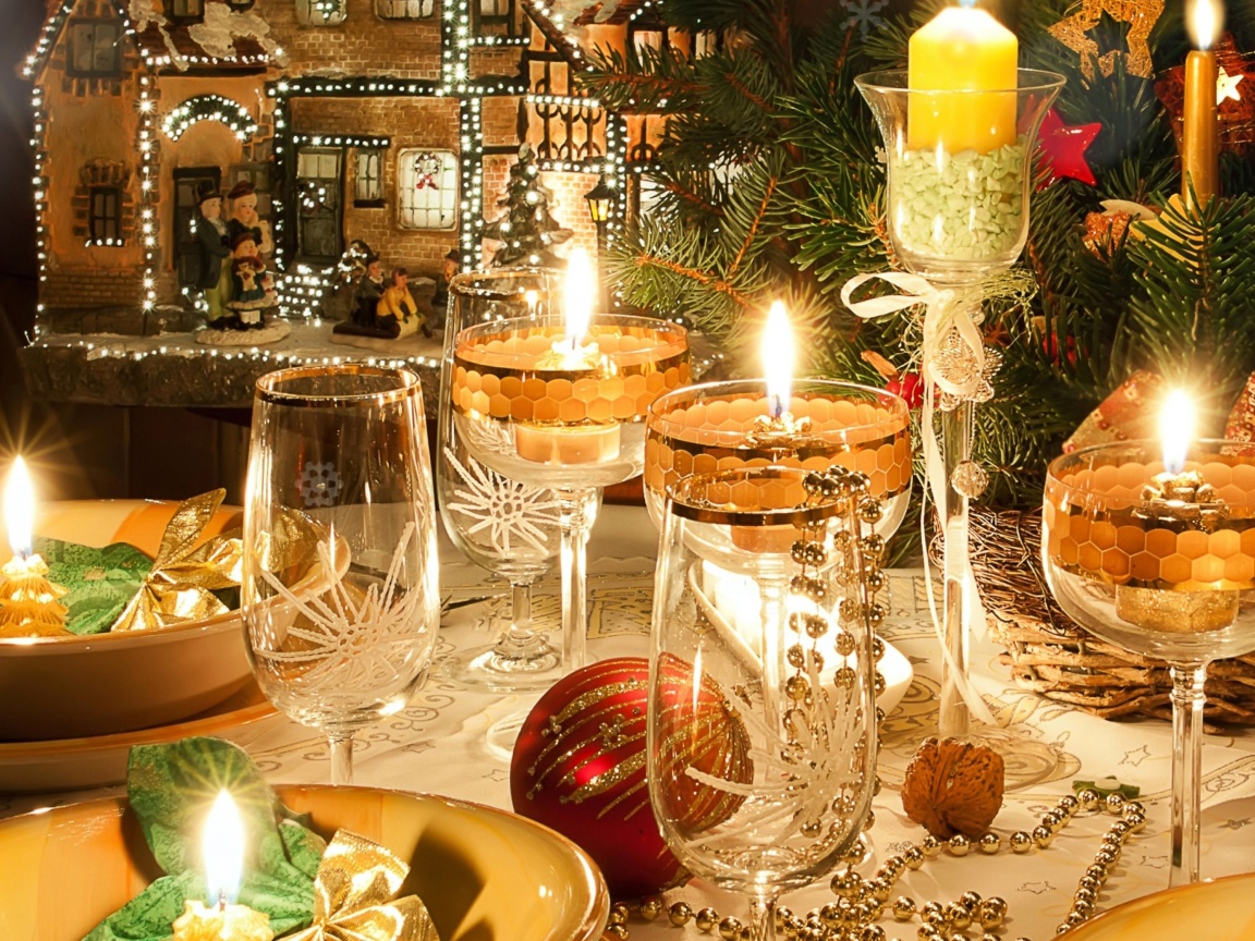 Das Rich New Year table Wallpaper 1152x864