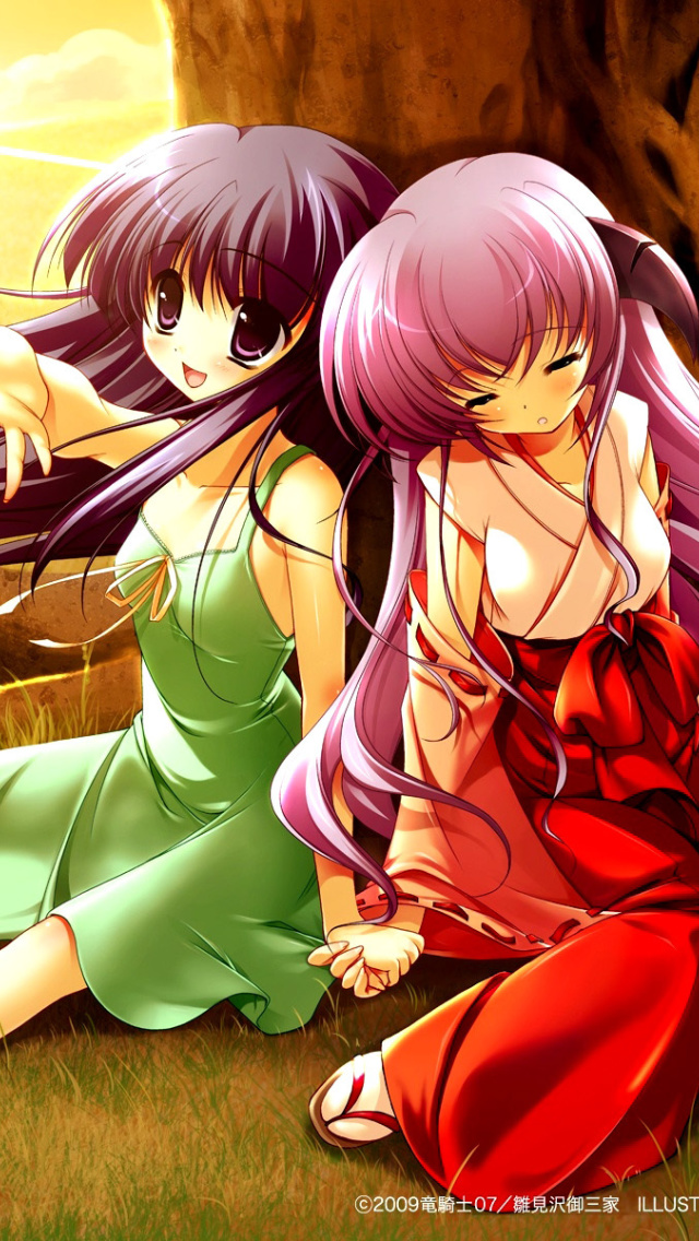 Hanyu and Rika in Higurashi screenshot #1 640x1136