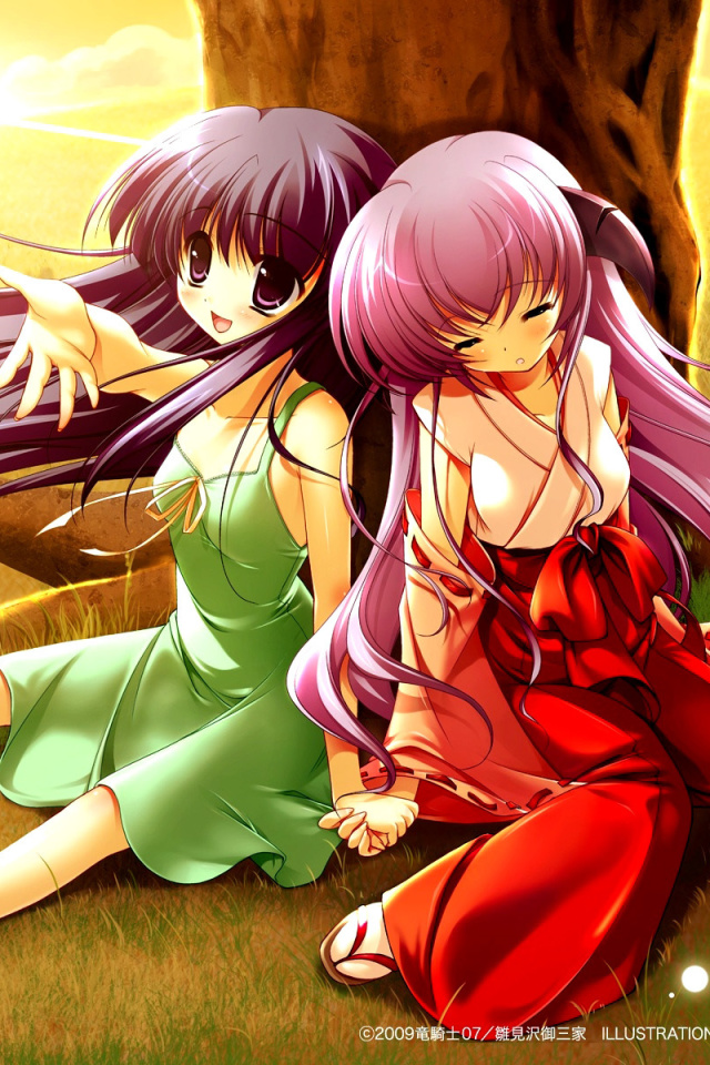 Fondo de pantalla Hanyu and Rika in Higurashi 640x960