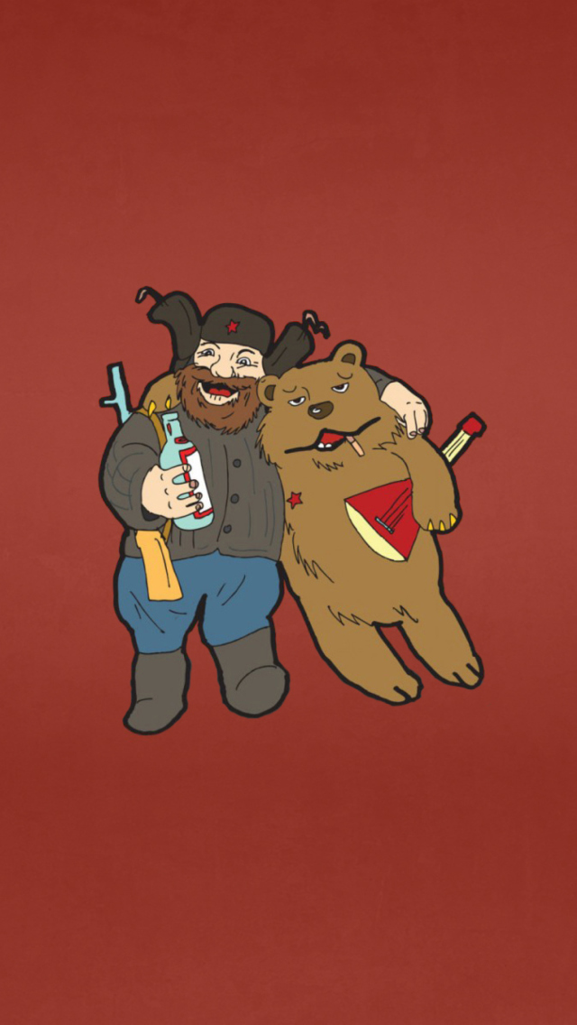 Das Russian Bear With Balalaika Wallpaper 640x1136