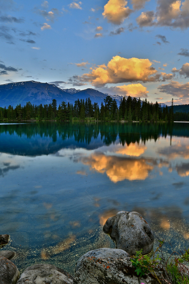 Golden Clouds wallpaper 640x960