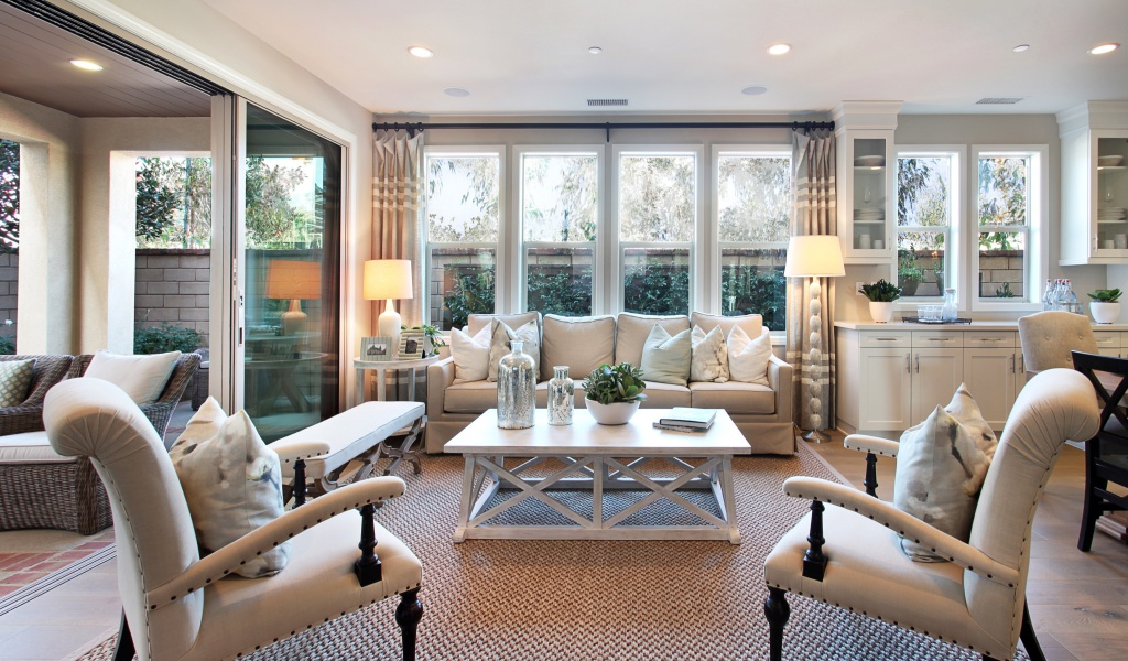 Das Interior Luxury Living Room Wallpaper 1024x600