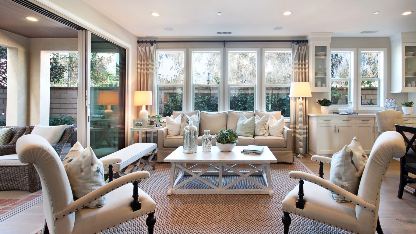 Das Interior Luxury Living Room Wallpaper 1366x768