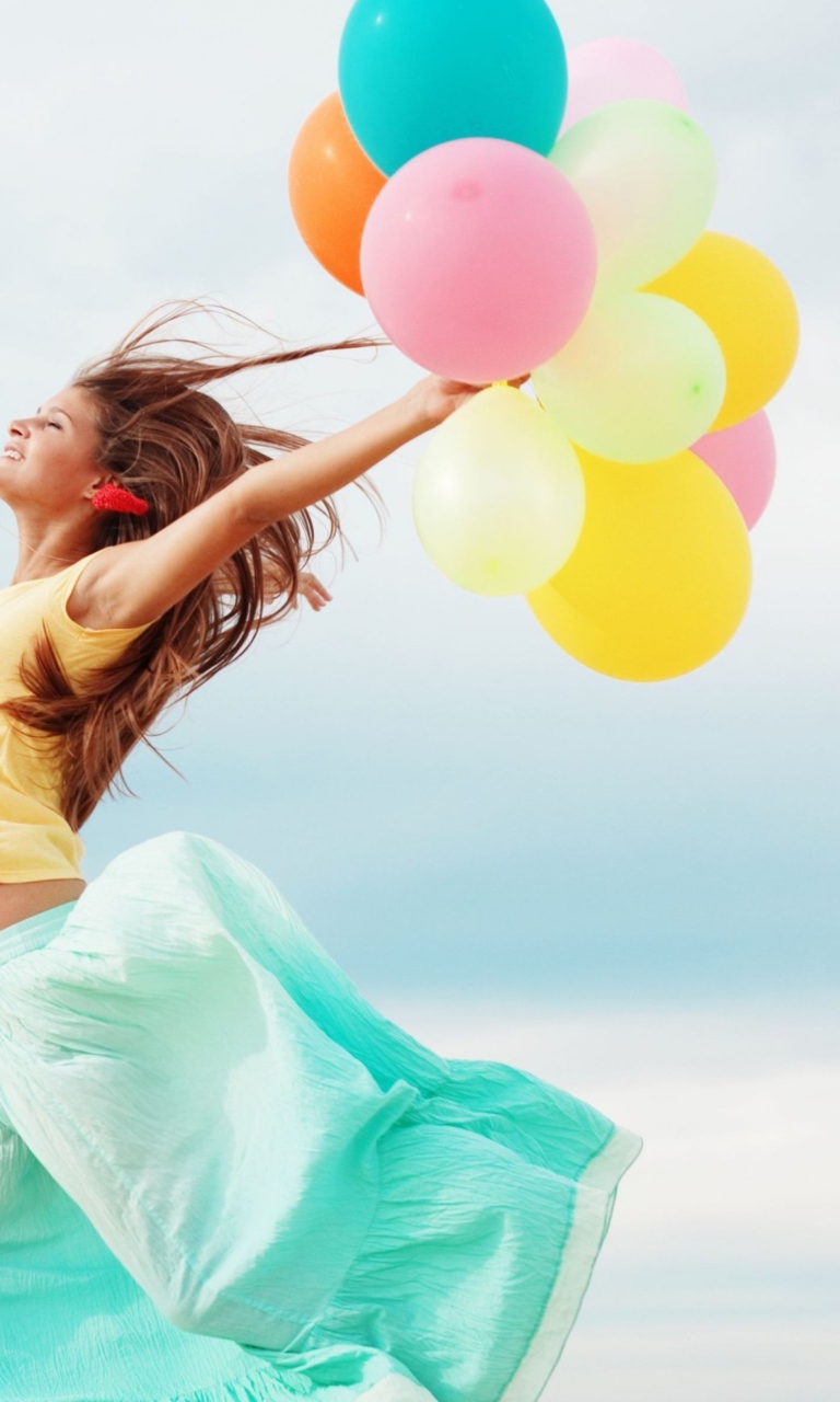 Girl With Colorful Balloons screenshot #1 768x1280