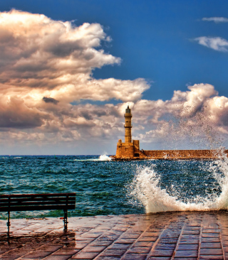 Lighthouse In Greece - Obrázkek zdarma pro Nokia Asha 306